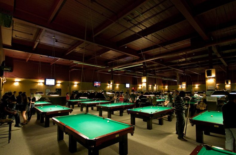 Pool Hall with Billiards Tables