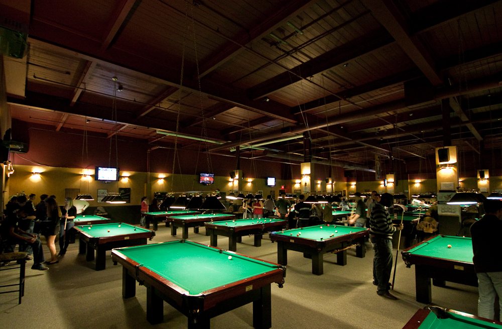 Pool Hall with Billiards Tables