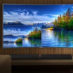 UHD TV Curved in a living room