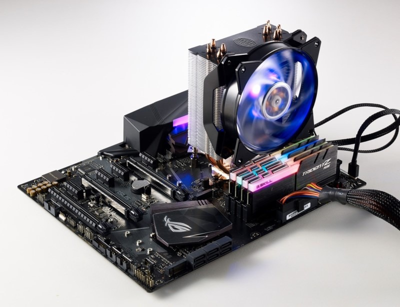 MasterAir MA410P Air CPU Fan on Gaming Motherboard