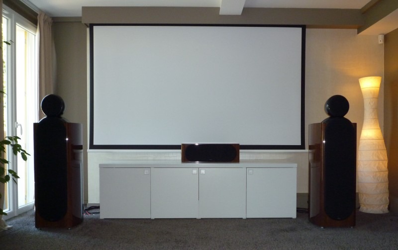 Projector Screen Behind Pelmet Rolled Out