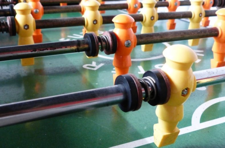 Foosball Table Close Up Kickers