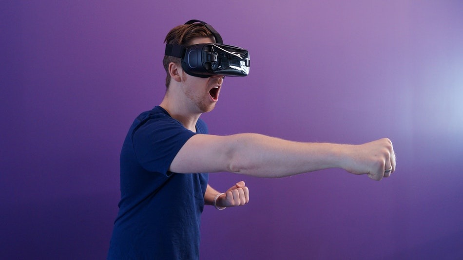 Man Virtual Reality Headset