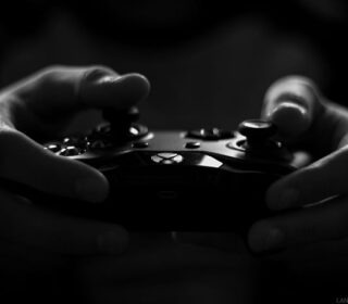 art-black-and-white-controller-dark