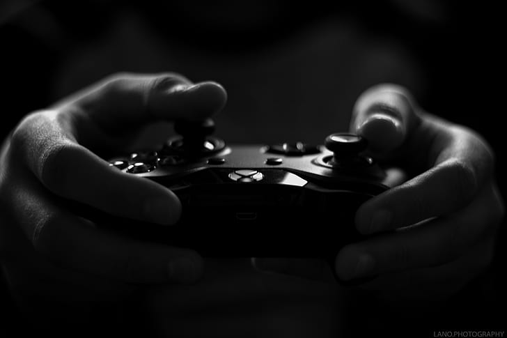 art-black-and-white-controller-dark